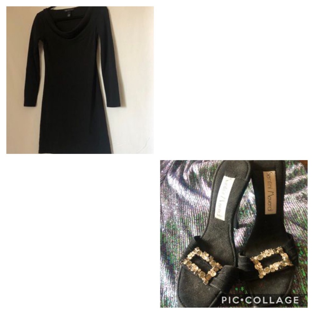 Santini platforms and an INC Black dress